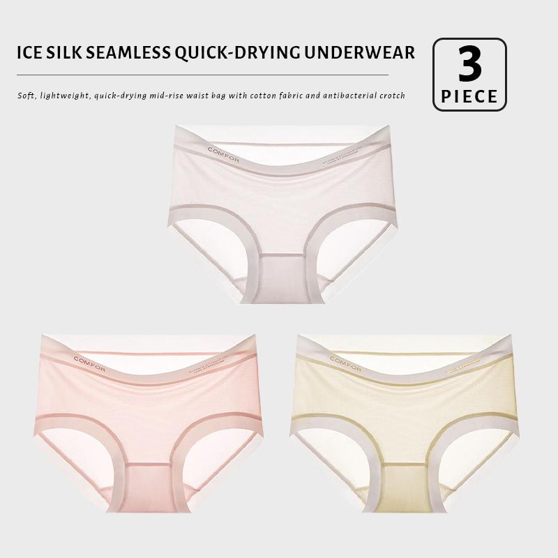 

3 шт./компл. Сексуальные бесшовные трусики для женщин, ультратонкие прозрачные трусики, невидимое нижнее белье, женское нижнее белье XL