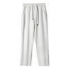 Ghua cotton wide-footed sweatpants spring and autumn men's same solid-color loose pants casual pants straight flat pants