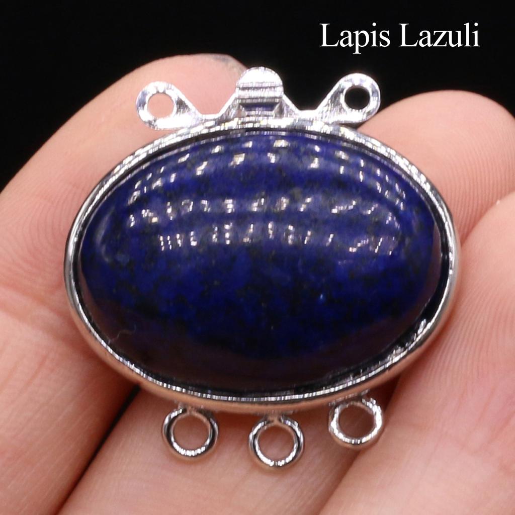 1 szt., Boho Ręcznie Robiony Owalny Wisiorek z Naturalnego Kamienia, Zawieszki-Konektory do DIY Naszyjnika, Bransoletki, Bransoletki na Kostkę, Akcesoria, Tworzenie Biżuterii, Unikalne Prezenty Świąteczne