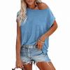 Floral Print T Shirt For Women With Spliced Design And Cotton Blend Fabric For Casual Wear