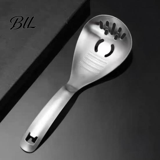 Non Slip Handle Cooking Spoon Stainless Steel Grinding Spoon, Multifunctional Kitchen Gadget, Garlic Ginger Heavy Duty Metal Utensil Mashing/Egg
