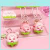 Cute Plush Strawberry Pig Keychain Adorable Car Hanging Decoration Key Accessory