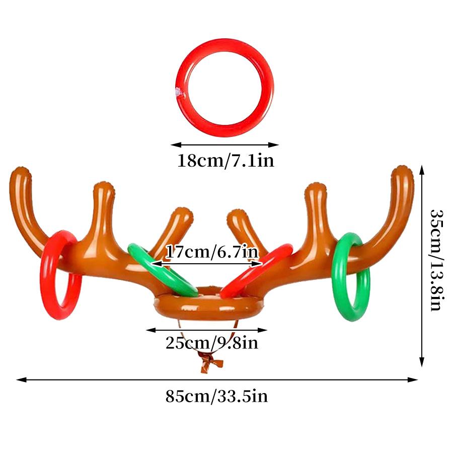 Christmas Game Toy Inflatable Santa Reindeer Antler Hat Ring Toss Kids Gift New Year Christmas Outdoor Inflated Toys