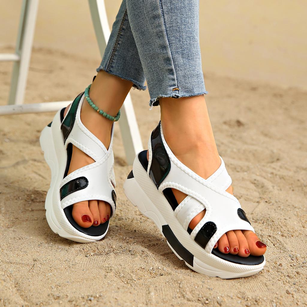 New fashionable platform sandals one-pedal non-slip lightweight outdoor beach sandals comfortable women's shoes