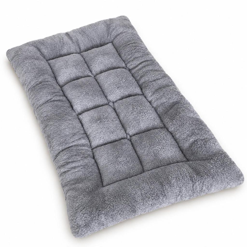 Reversible Gray Polyester Pet Sleeping Mat for Dogs and Cats, M/L Sizes