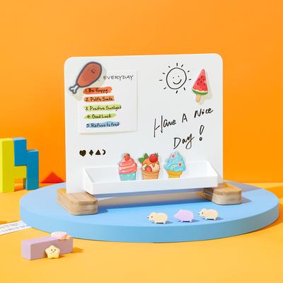 Uniwersalna magnetyczna tablica suchościeralna na biurko z podstawą bambusową, stojąca, pudełko do przechowywania tablic suchościeralnych