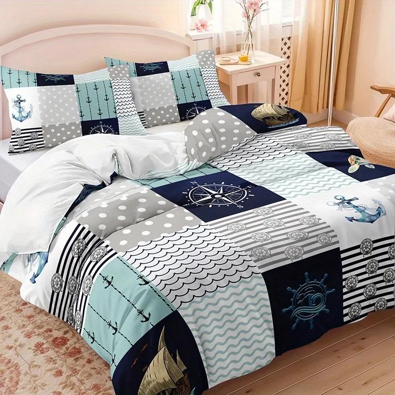 3D Printed Anchor Bedding Set Anime Duvet Cover Set Boys Girls Twin Queen Size Duvet Cover Set With 1-2Pillowcase Home Decor