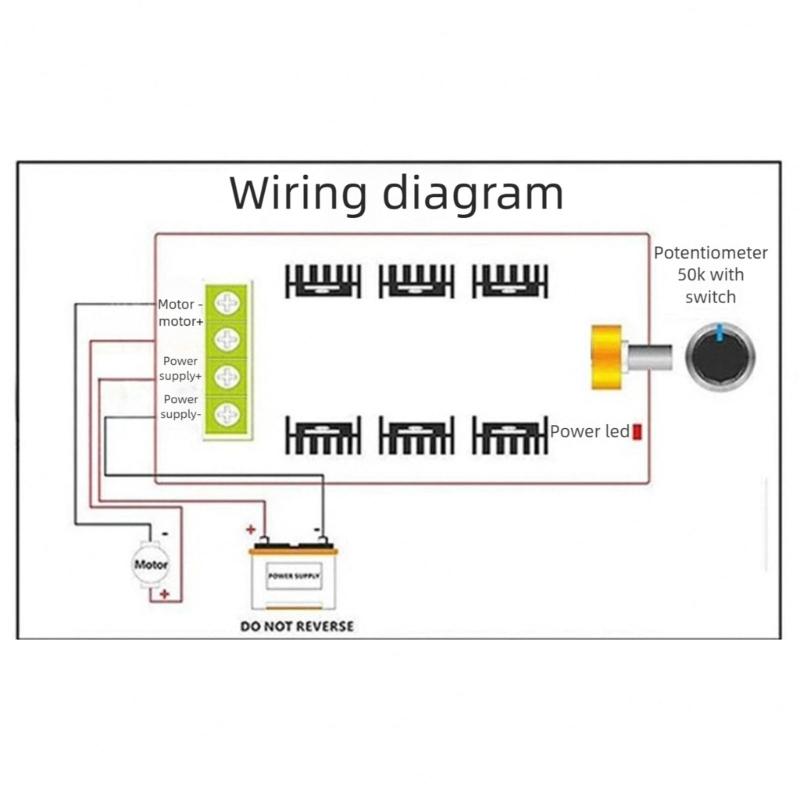 Highly Power Direct Current Motor Speed Controller 2000W Output with 40A Current Capacity Variable Speed Control PWM Knob