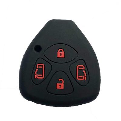ZIAN Toyota Car 4 Button Blank Key Case Smart Key Case Designed for Voxy 60 Noah 60 Series 2 (MY-FT010-1) (Black (Red Button))
