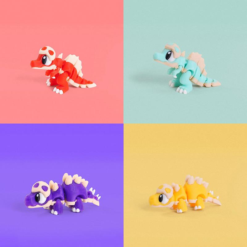 3D Printed Mini Movable Dinosaur Figurine with Egg Shell Trendy Desktop Ornament Fun Gift for Boys Girls Dinosaur Enthusiasts