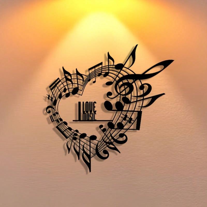 Metal Music Note Wall Art Plaque Home Decor Gift