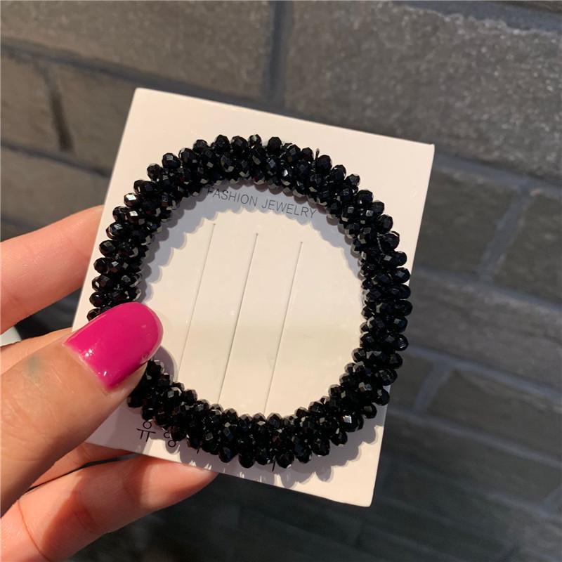 Korean Dongdaemun Crystal Beaded Hair Tie & Bracelet Duo
