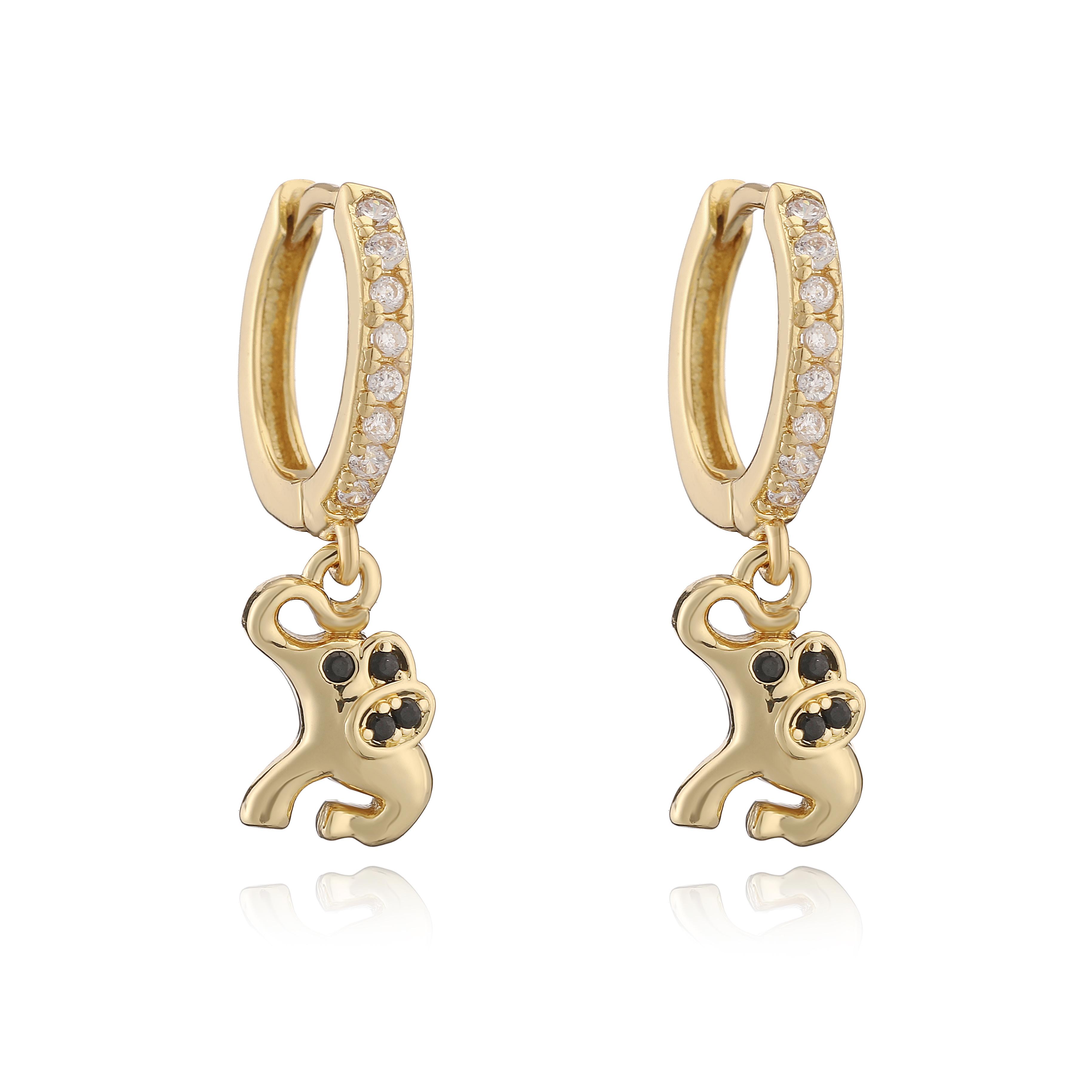 

18K Gold Plated Brass Meteorite Sun Star Shaped Small Charm Pendant Earrings Copper Zircon Women s Cute Zircon Gift 1 Pair Other