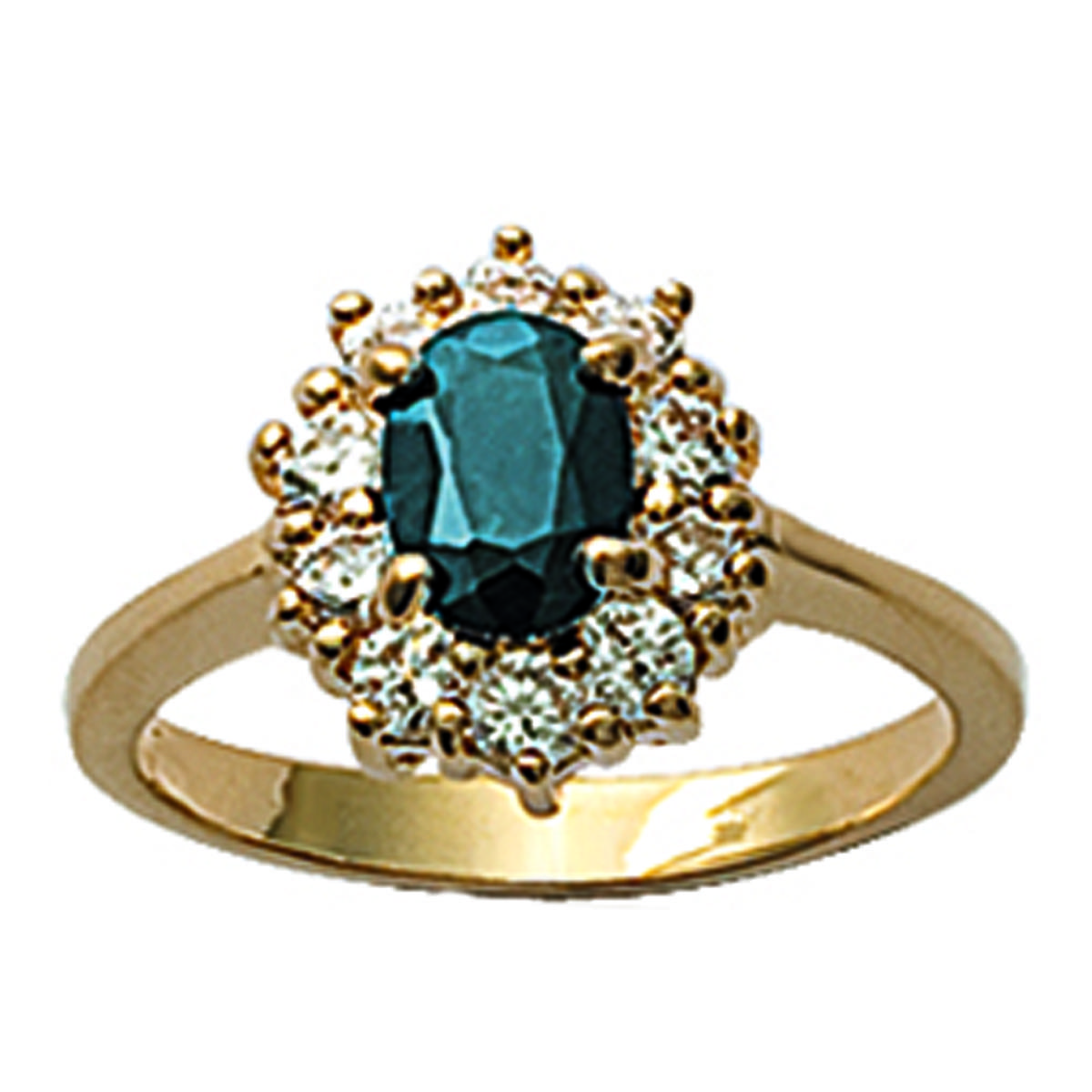 

Позолоченное кольцо Викторина Золотисто-белый сапфир - 10x11 мм