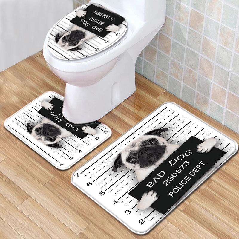 Halloween Bathroom Three-Piece Floor Mat Household Door Mat Bedroom Living Room Carpet