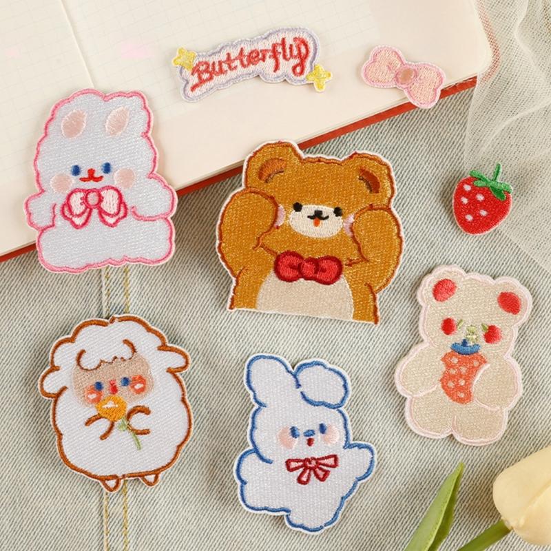 8 Pcs Cartoon Animal Iron On Patches Applique Patches Sheep Repair Patches Embroidery Patches for Clothes Bag Decoration