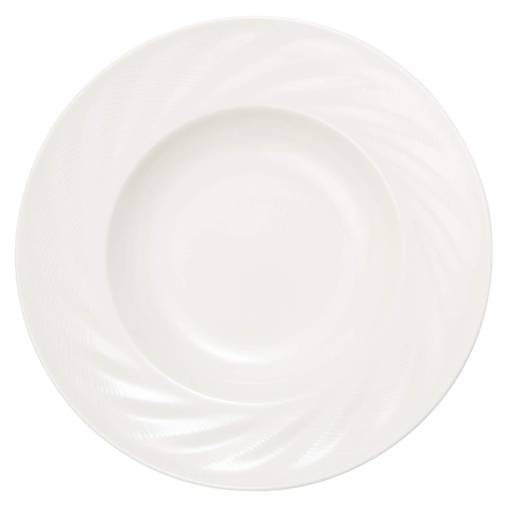 NARUMI Soup Sense Pasta Rim Dishwasher Plate, White, 24cm, Plate, Plate, White, Stylish, Microwaveable, Safe, 51800-5776