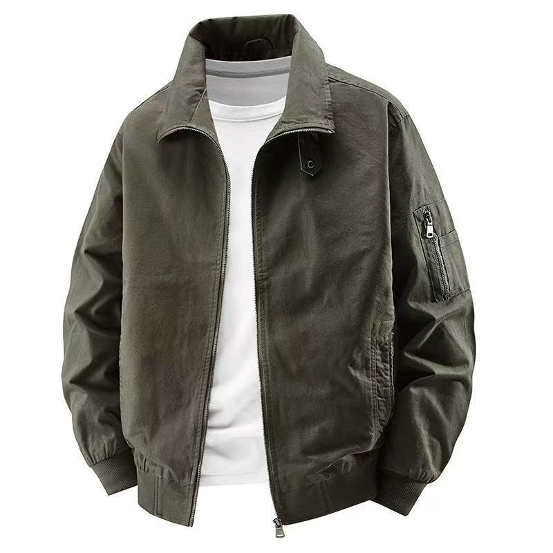 2025 American Style Men's Black Pilot Jacket - Trendy Autumn Heavyweight Streetwear Workwear