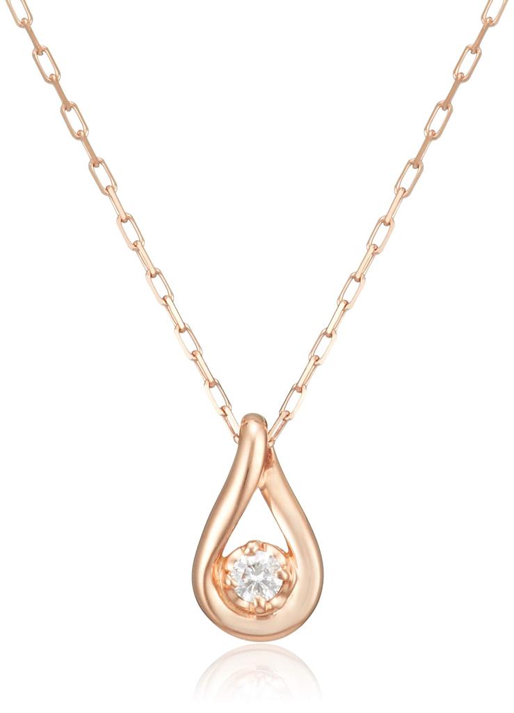 10K Pink Gold Necklace for 4℃ [January Birthstone] Women, 11181-612-3109-00-00