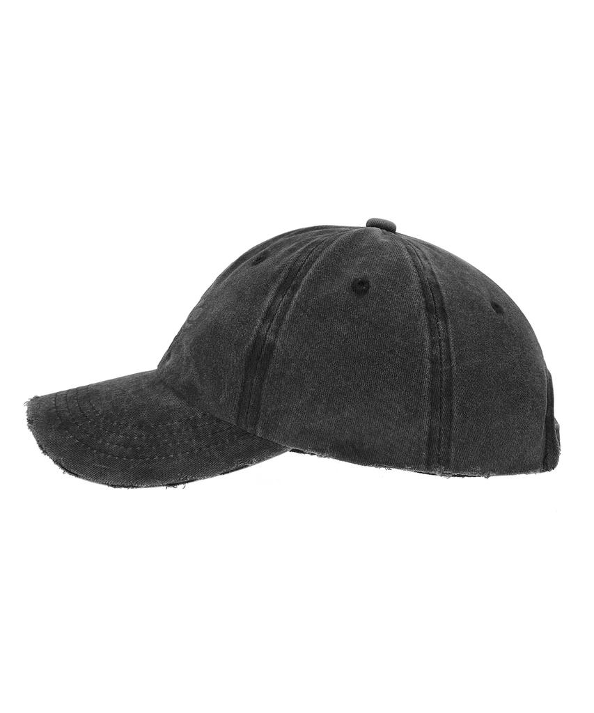 ULKIN [Runway] Mugung Embroidery Vintage Peach Pigment Ball Cap_Charcoal