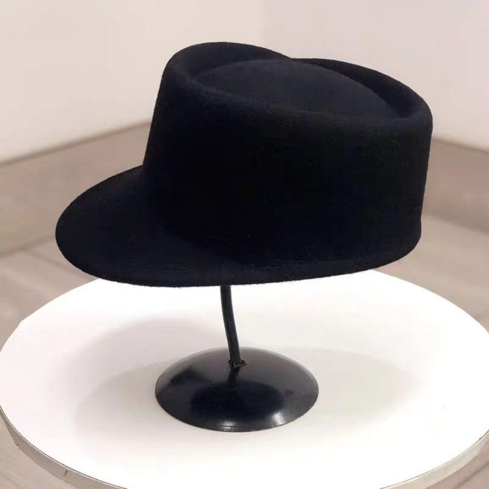 Elegant Fedora Hat British Style Wool Topper Hat Fashion Wool Equestrian Hat  Performances