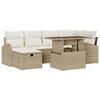 VidaXL Ensemble de Canapé de Jardin 7 Pièces avec Coussins Rattan Poly Beige 3359758