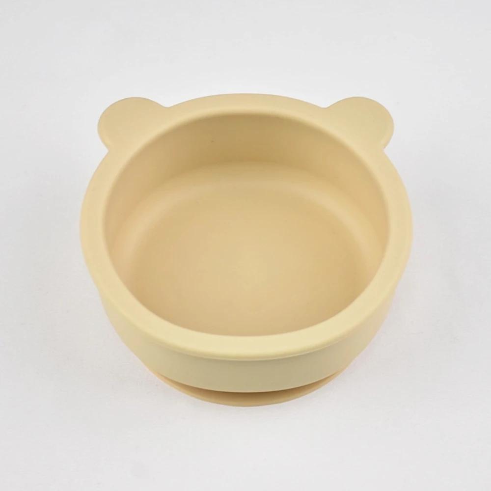 

1PC Silicone Tableware Suction Cup Bowl Eating Training Supplies Cartoon Cute Bear Shape Bowl