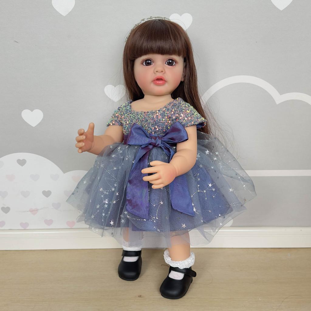 Silicone Reborn Baby Doll 55cm With Realistic Features For Collectors And Kids