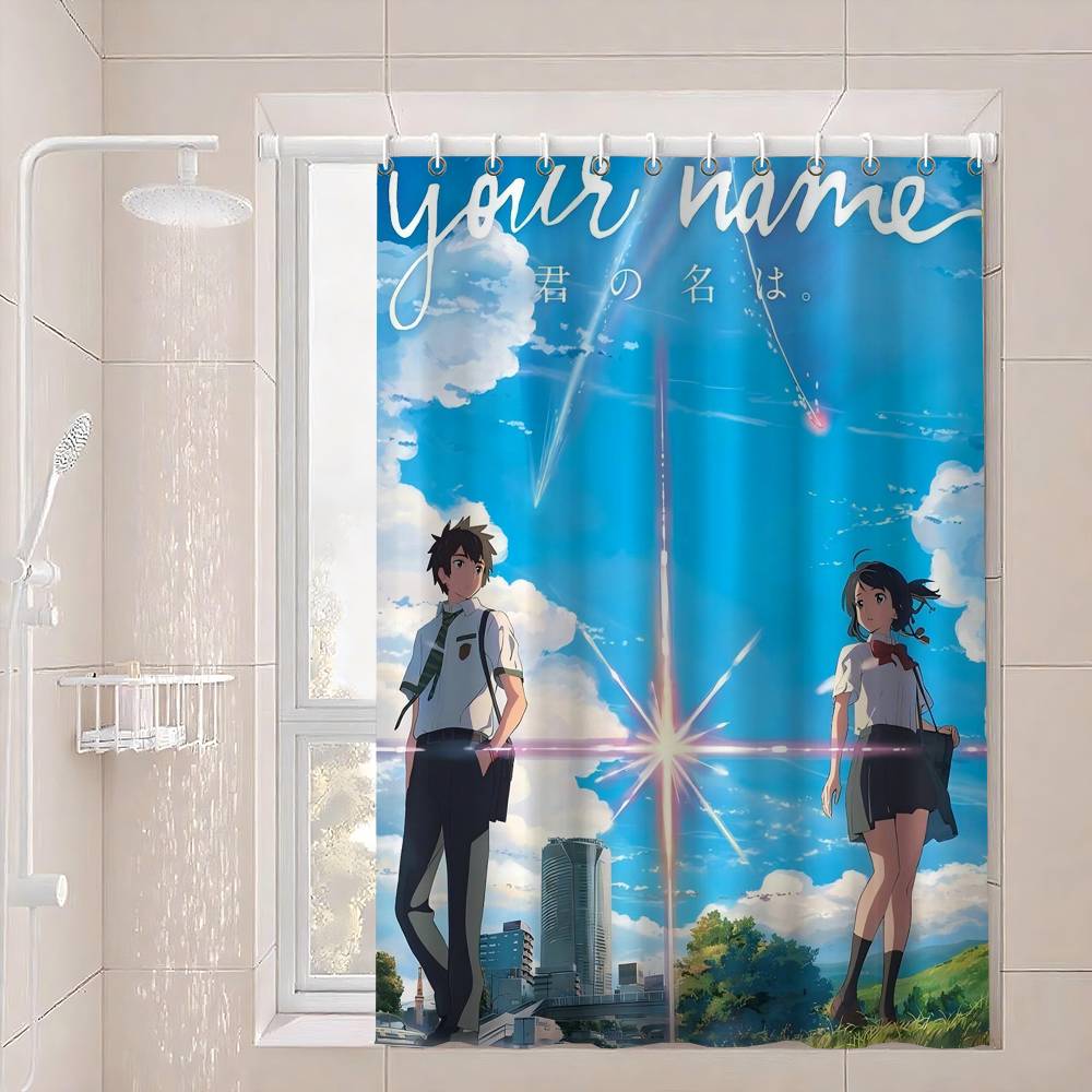 

Japan Anime Y-Your Name Waterproof Fabric Shower Curtain Bathroom Decoration Curtain Home Hawaiian Style Shower Curtain 90x180 cm