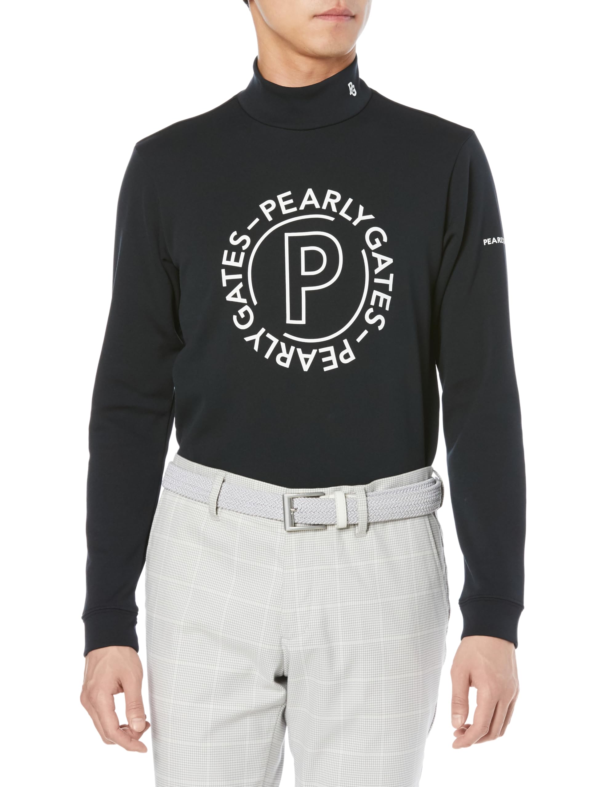 

PEARLY GATES Long Sleeve Mock Neck Shirt with Kanoko Cardboard Fabric Size 3 Men s / 053-3266001 120_Dark Navy, [S]