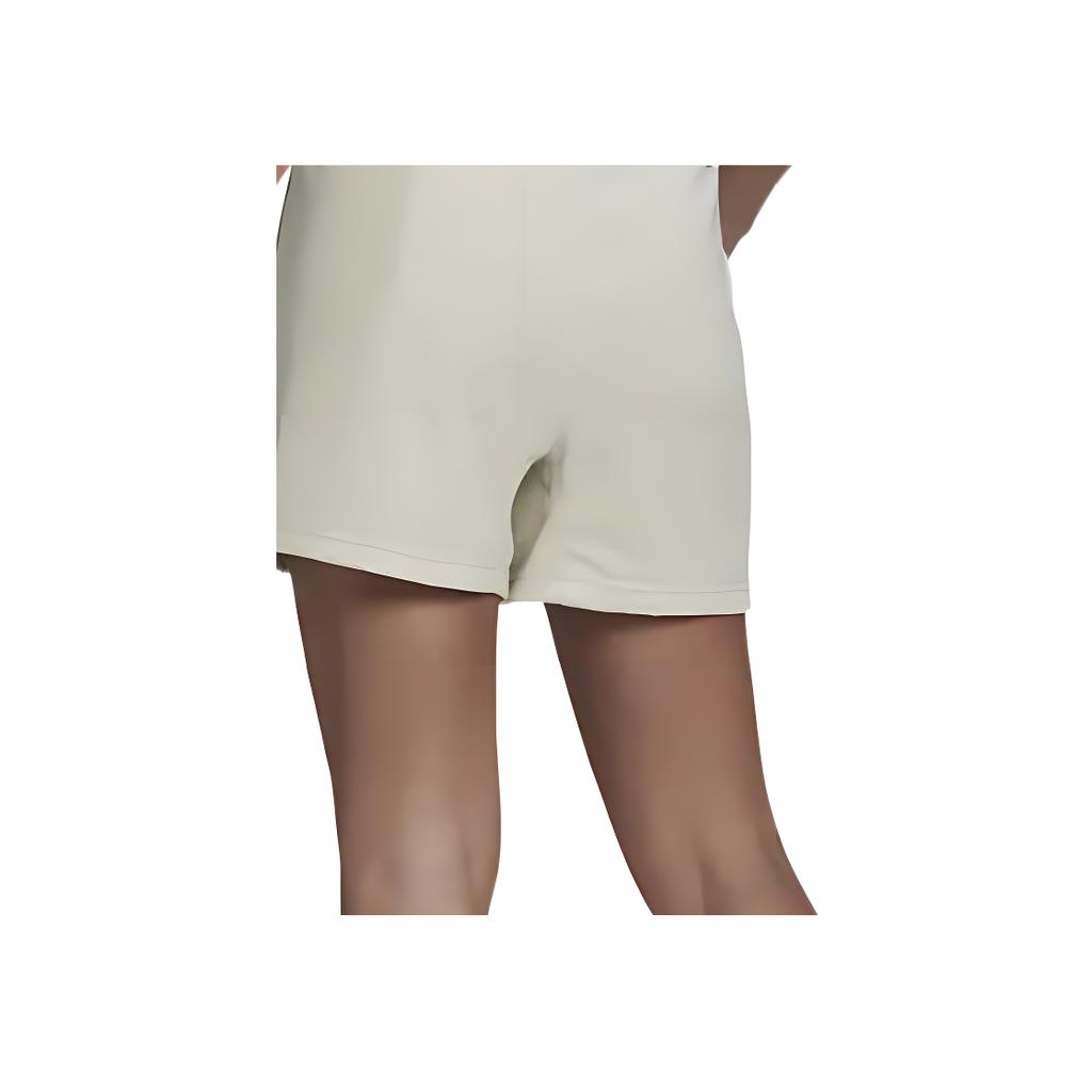 Adidas Solid Color Logo Patch Drawstring Sports Shorts Women Bottoms White HE4145