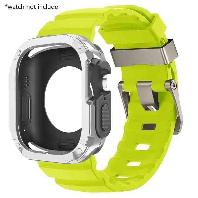 Silicone Strap+TPU PC Case For Apple Watch Ultra 3 2 1 49mm for iWatch Series 11 10 46mm band for Iwatch 9 8 7 6 5 4 45mm 44mm