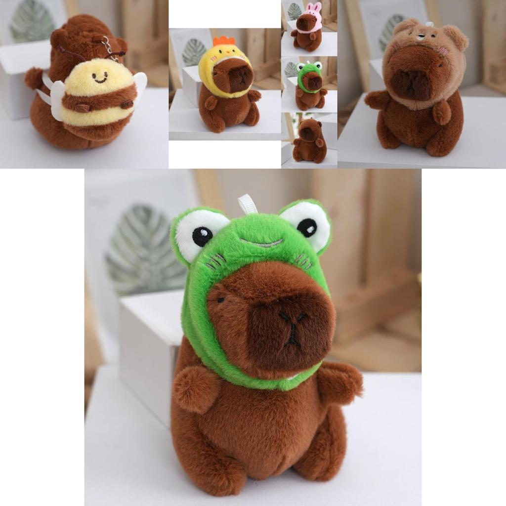 Chaveiro de Pelúcia Adorável Capivara Boneca de Desenho Animado Fofa Com Enchimento de Algodão PP Premium Para Acessórios