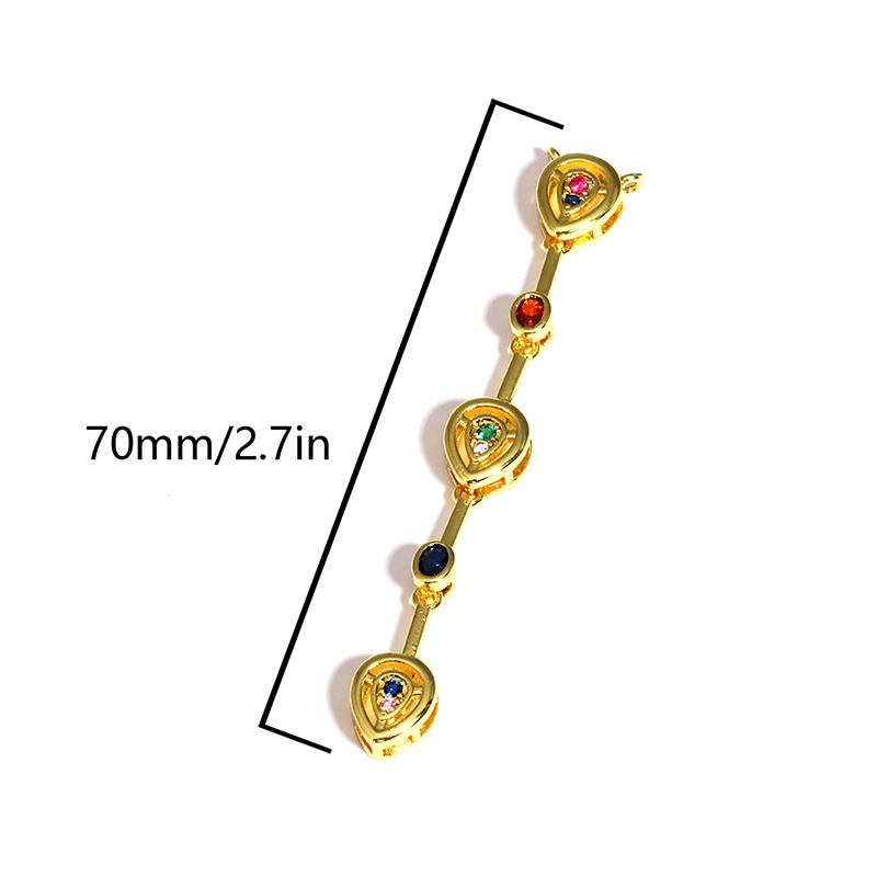 

Cubic Zirconia Pendants Multicolor Tassel Movable Long Chain Charms For Necklace Bracelet Jewelry Making as the picture