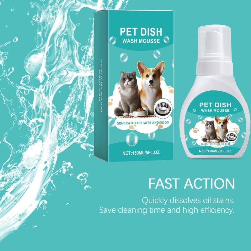 Haustiernapf Hygiene Mousse 150ml Tägliche Anwendung Sanft zu Haustiergeschirr Keine Rückstände Haustierreiniger