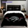 Toronto Raptors Bold Black Bedding(1 * Duvet Cover + 2 * Pillowcase, Without core)Bedding Set Soft and Comfortable Christmas Birthday Gift Bedding
