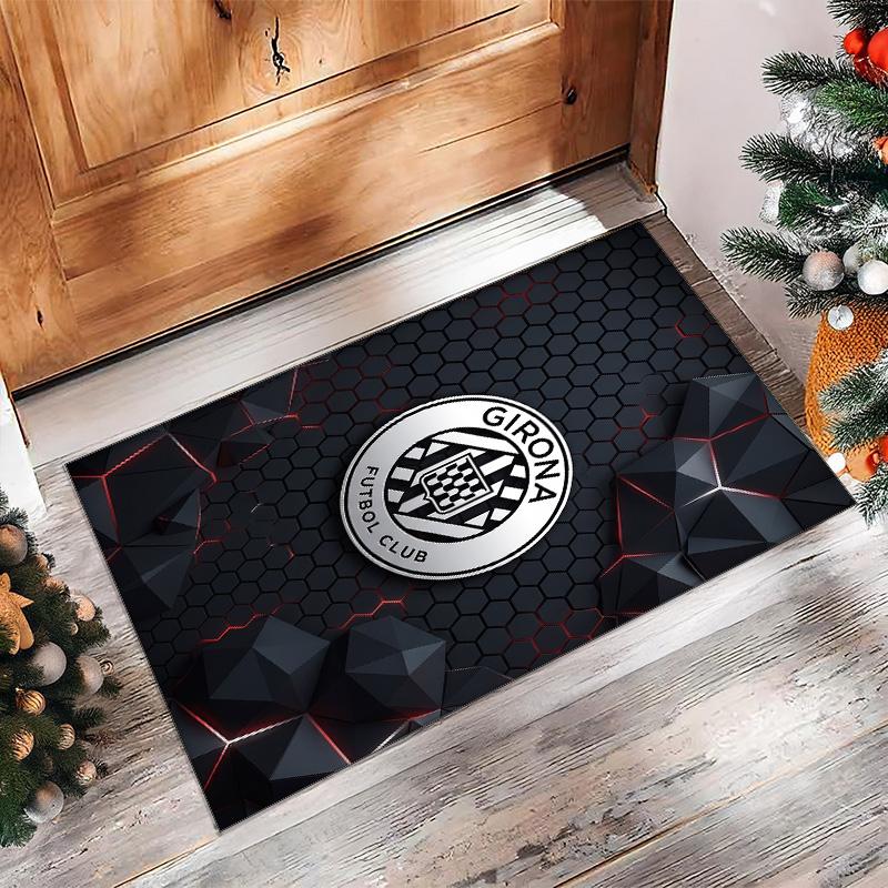 Tappeto Morbido Antiscivolo per Interni con Motivo Calcio Girona FC Tappetino Decorativo Sportivo per Camera da Letto