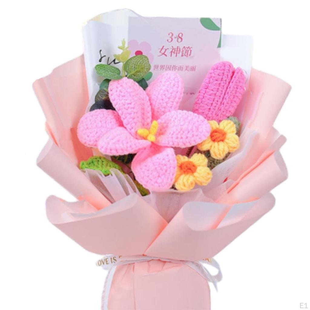 Fertiger Häkelblumenstrauß, künstliche Strickblume, Gänseblümchen-Verarbeitung