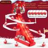 Stunning Santa Claus Climb Stairs Toy Track Slide Christmas Light Music Toy New Year Gift Boy And Girl Toy Home Decoration
