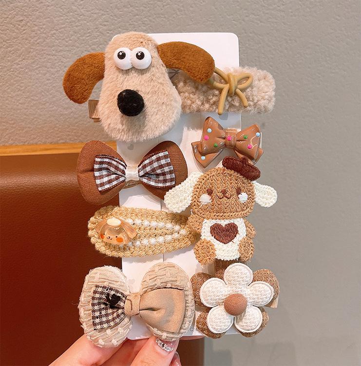 Milk Coffee Color Bow Hair Ties - No Damage Elastic Bands for Little Girls