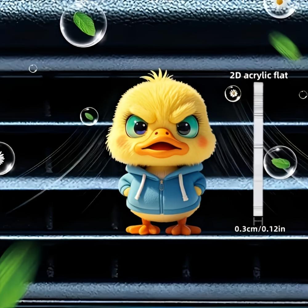 2D flat duck car vent clip decorative diffuser (fragrance not included), car interior decoration, aromatherapy clip, ideal for holiday gifts