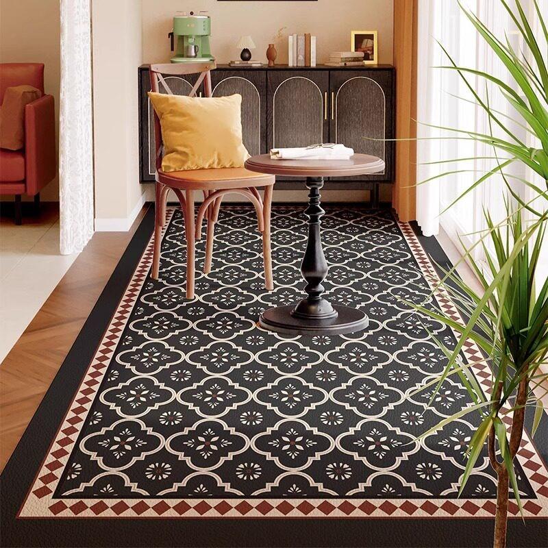 Balcony Floor Mat Waterproof Non-slip Carpet PVC Leather Large Size American Style Carpets for Kitchen Home Decoration Rugs