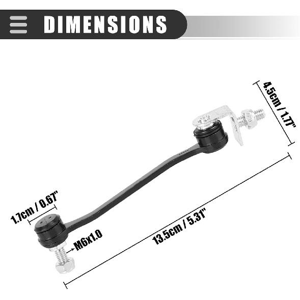 Motoforti Car Stabilizer Sway Bar Control Rod Front Stabilizer Sway Bar Links, for Mercedes-Benz CL500 2000-2006, Metal, 2203200389, Black,