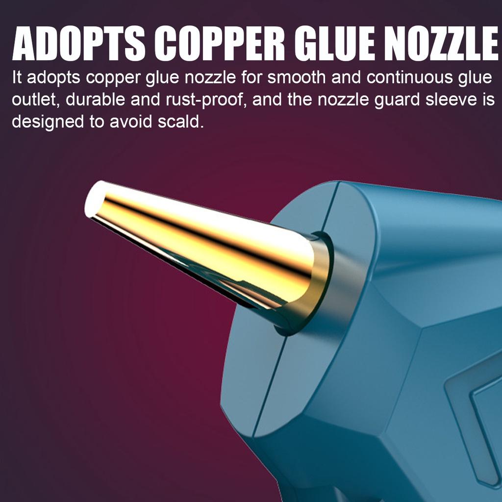 5400MAh Cordless Hot Melt Glue Guns With 100/50/20pc Glue Sticks Copper Nozzle Rechargeable Hot Glue Guns DIY Craft Repair Tool USB 80W