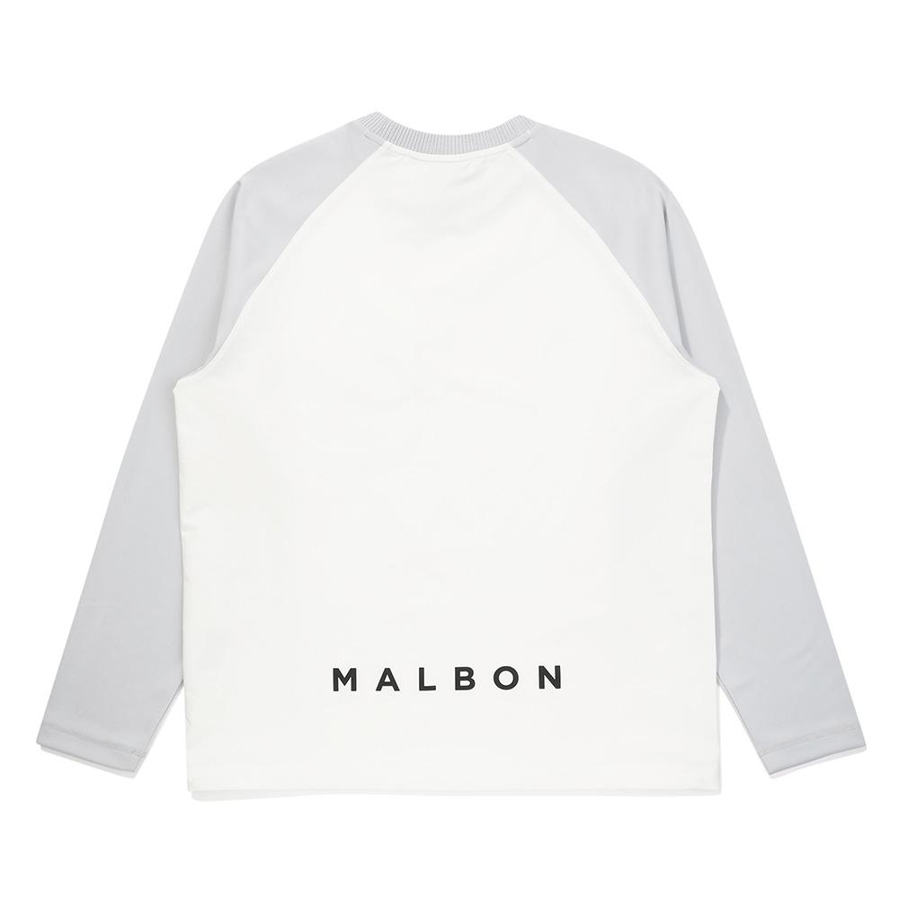 MALBON GOLF Woven Mix Hybrid Long Sleeve T-Shirt Off White (Man)