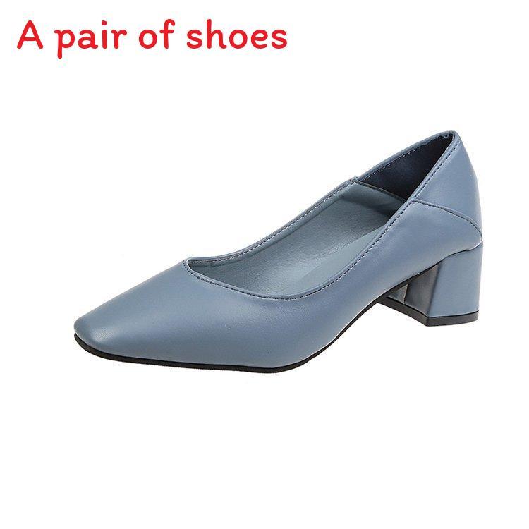 High Heel Shoes For Women With Square Toe And Chunky Heel For Office Wear