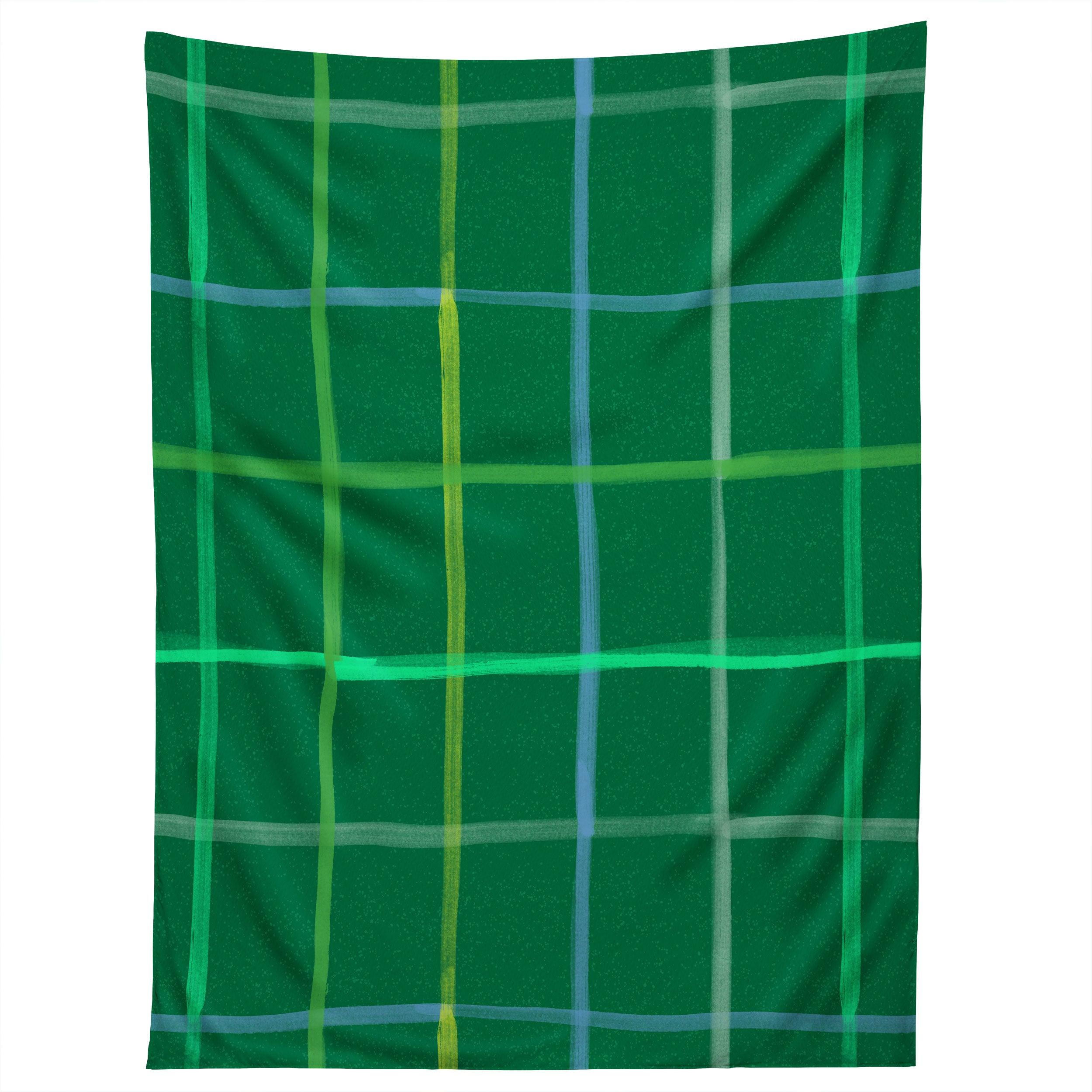 ABSTRACT TENNIS NET PATTERN GREEN tapestry 75x100 чёрный