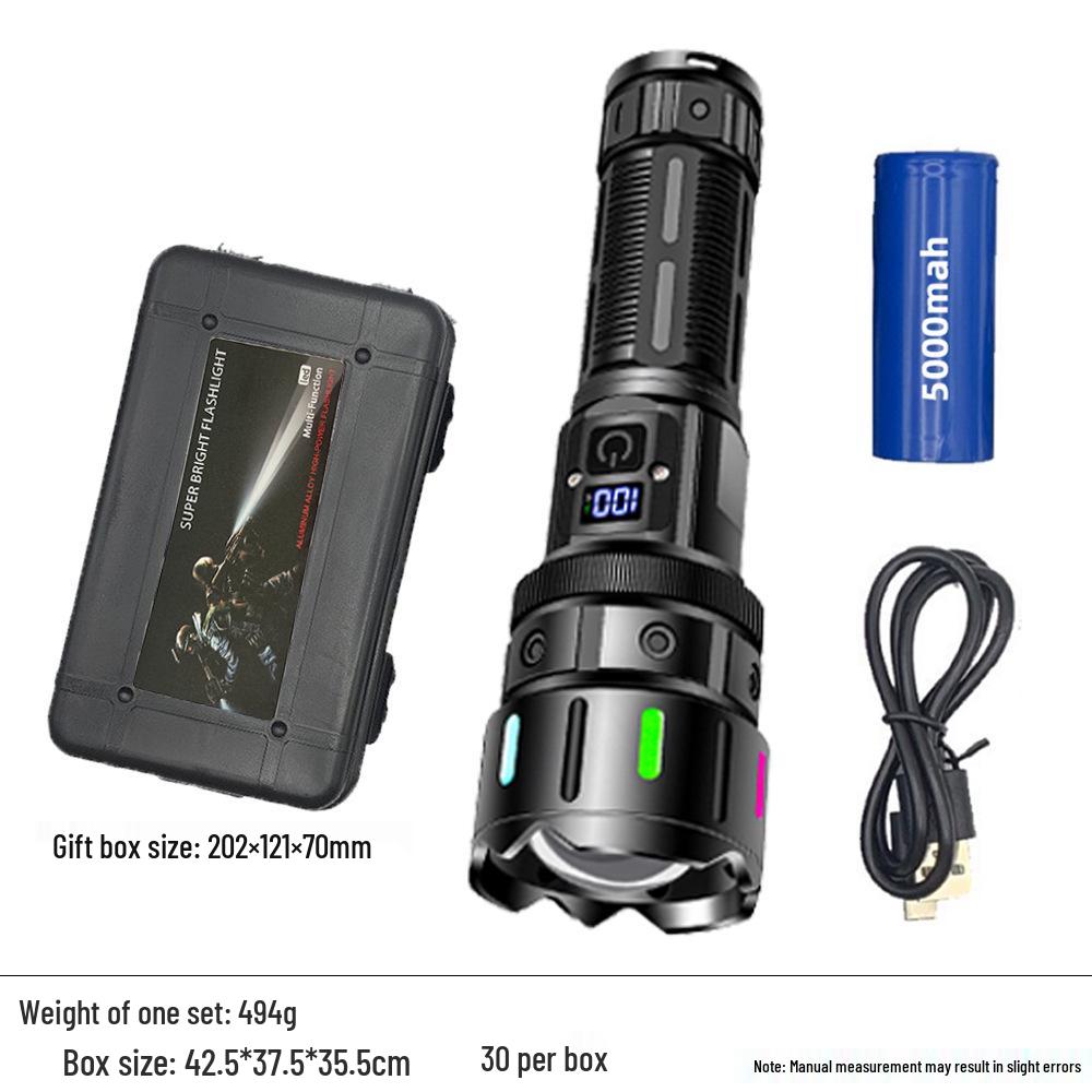 Rechargeable Long-Range Tactical Laser Flashlight: Super Bright, Portable, Telescopic, Outdoor Use