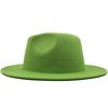 Woolen Top Hat European and American Fashion Fruit Green Plus Yellow Color Matching Hat Women's Flat-brimmed Jazz Hat CM
