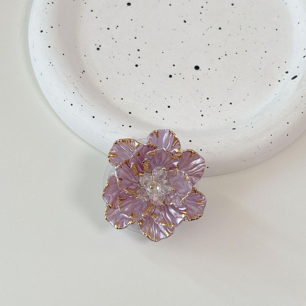 Three-Dimensional Plastic Flower Mobile Phone Airbag Bracket, Small Fresh Paste Desktop Watching Drama Lazy Support Frame
